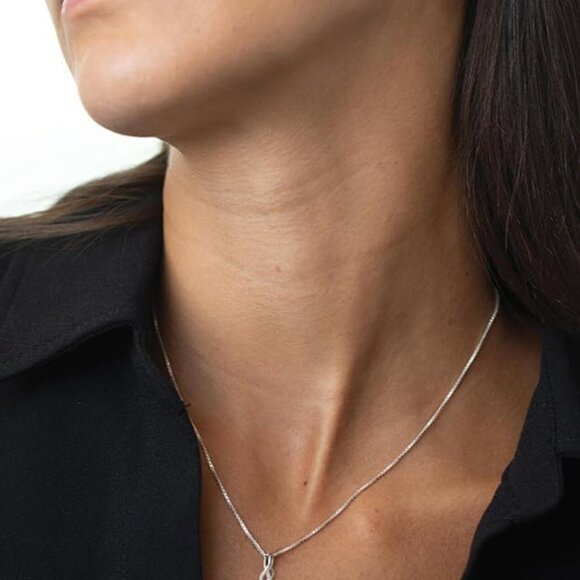 Sterling Silver Teardrop Necklace Women Birthstone Jewelry Gift - Picture 3 of 6